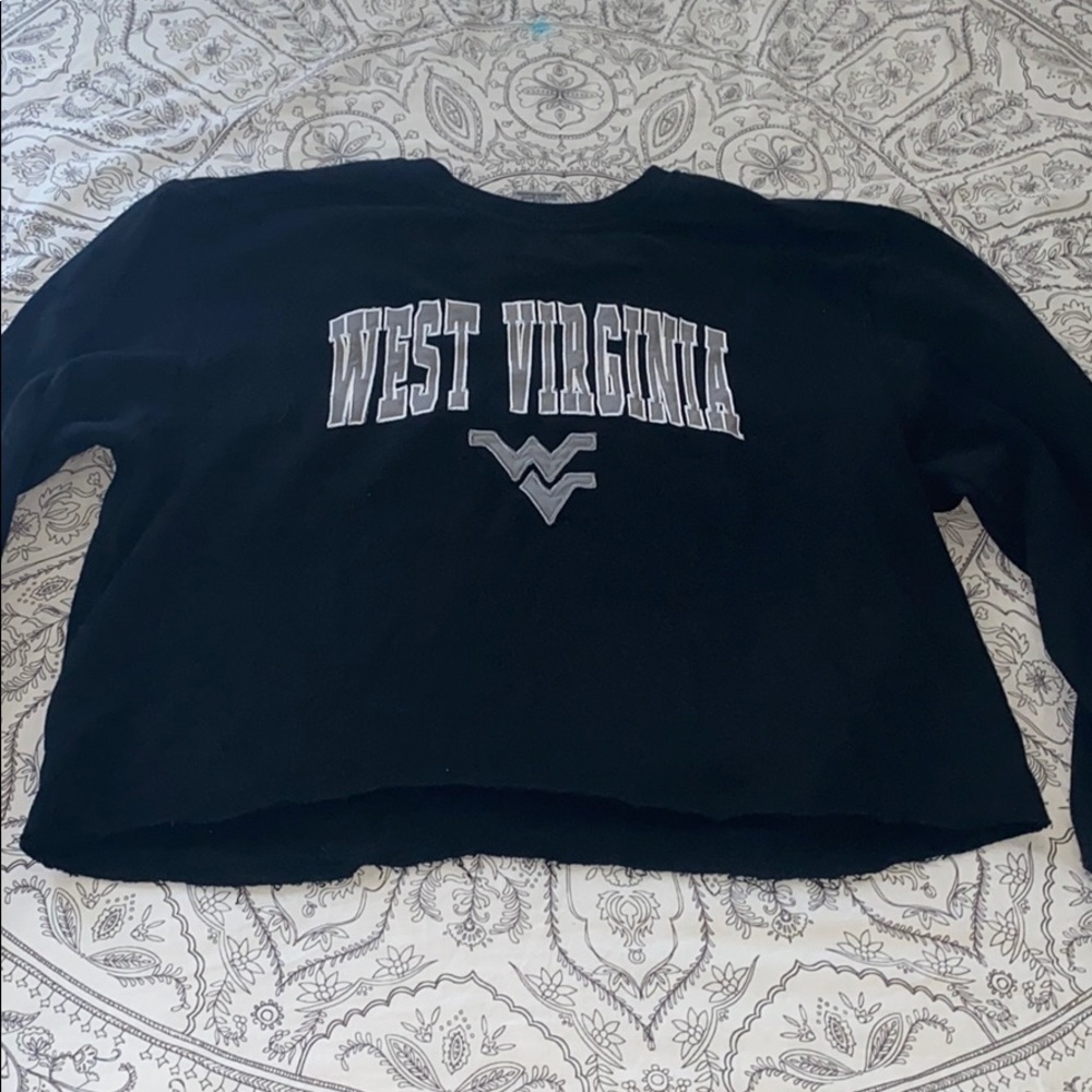 West Virginia Black cropped hoodie
